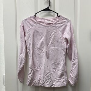 Athleta Light Pink Long Sleeve Top